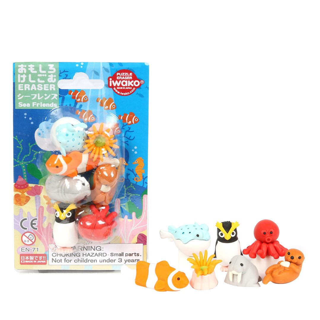 Iwako Puzzle Eraser Set Sea Friends