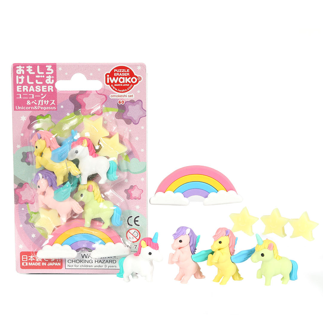 Iwako Puzzle Eraser Set Unicorn and Pegasus