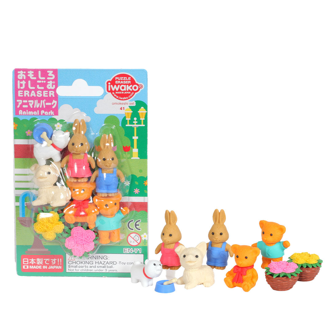 Iwako Puzzle Eraser Set Animal Park