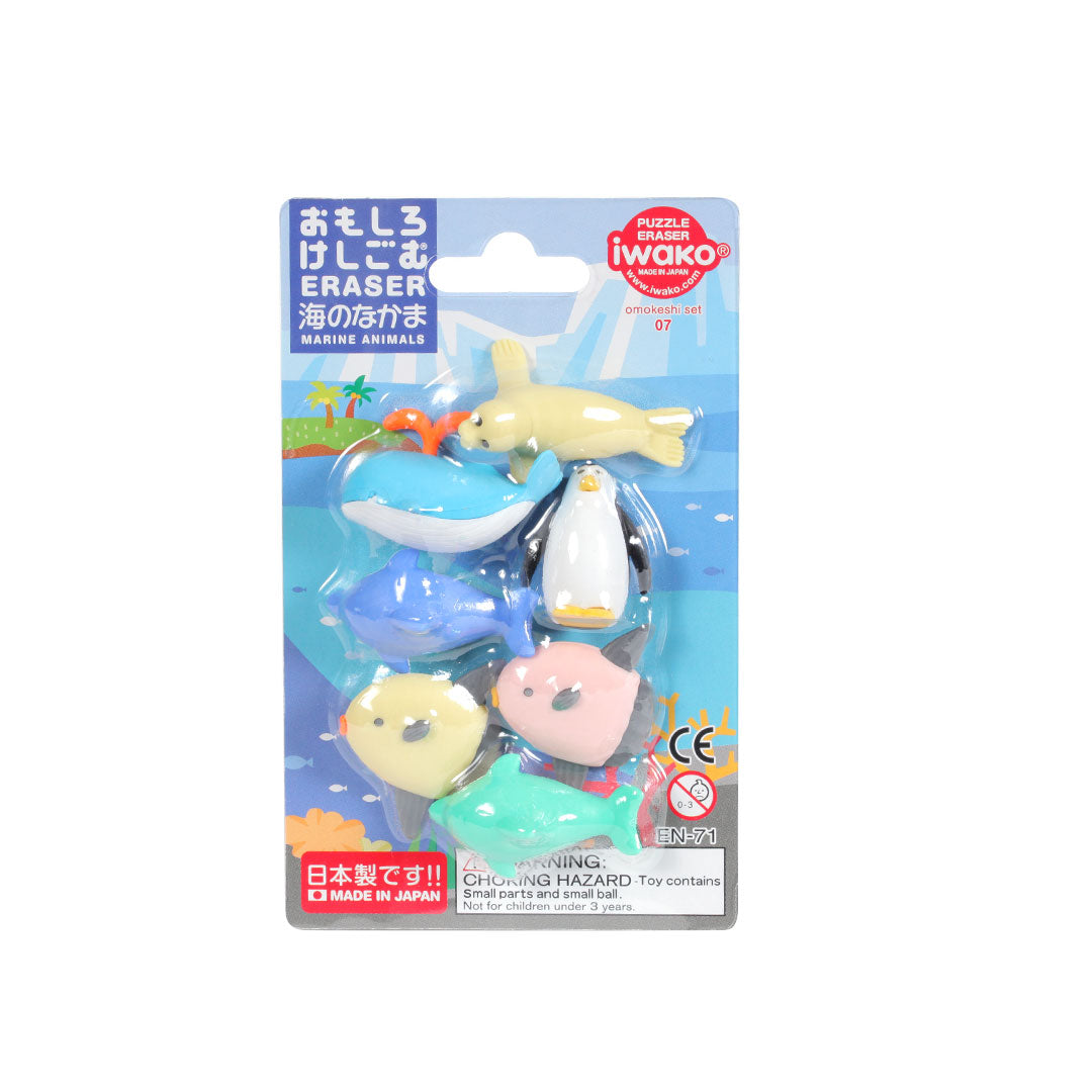 Iwako Puzzle Eraser Set Marine Animals