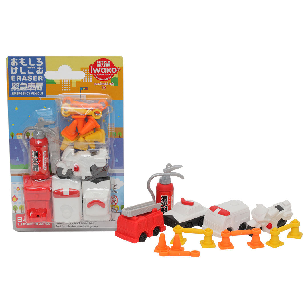 Iwako Puzzle Eraser Set Emergency Vehicle