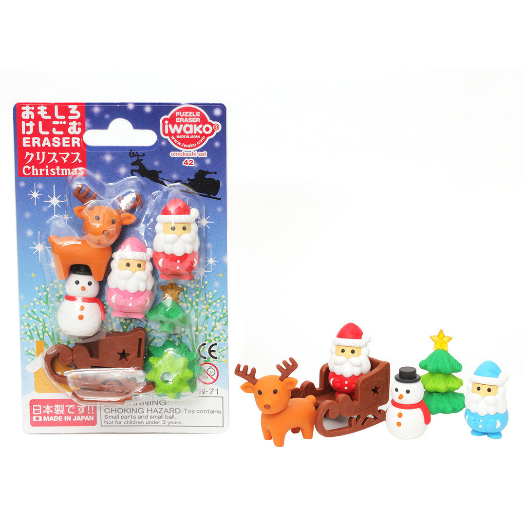 Iwako Puzzle Eraser Set Christmas