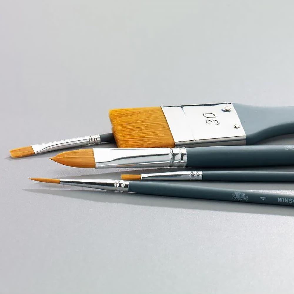 Winsor & Newton Foundation Acrylic Synthetic Brush Short Handle 6 Pack