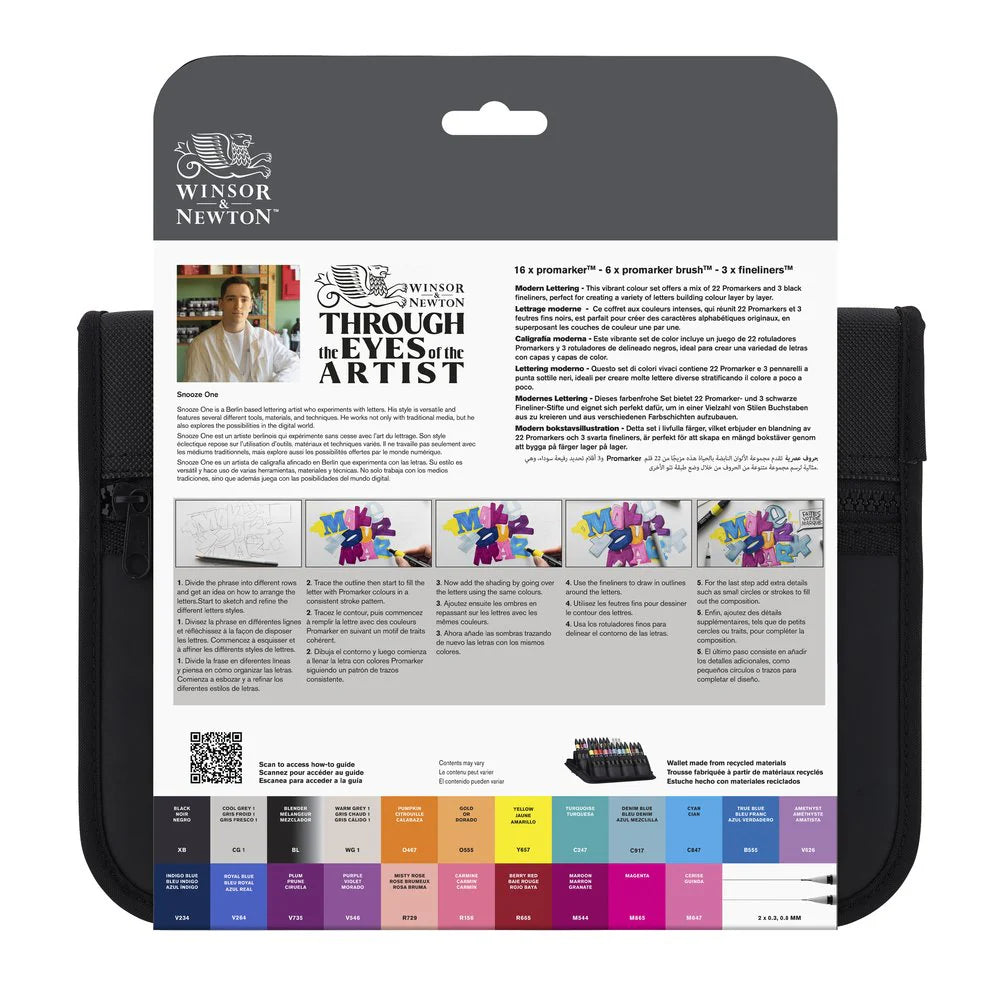 Winsor & Newton Promarker Graphic Art Wallet Modern Lettering
