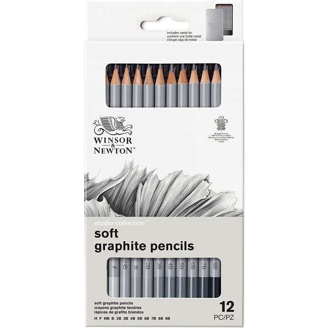 Winsor & Newton Studio Collection Graphite Pencils Assorted Tin of 12