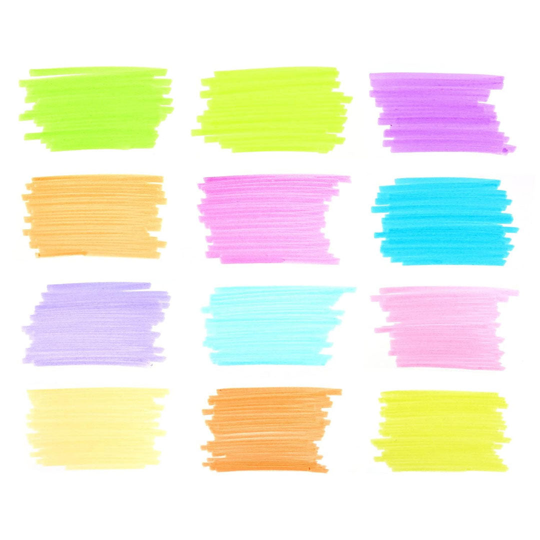 WRITECH Retractable Highlighters Set of 12 Neon and Pastel