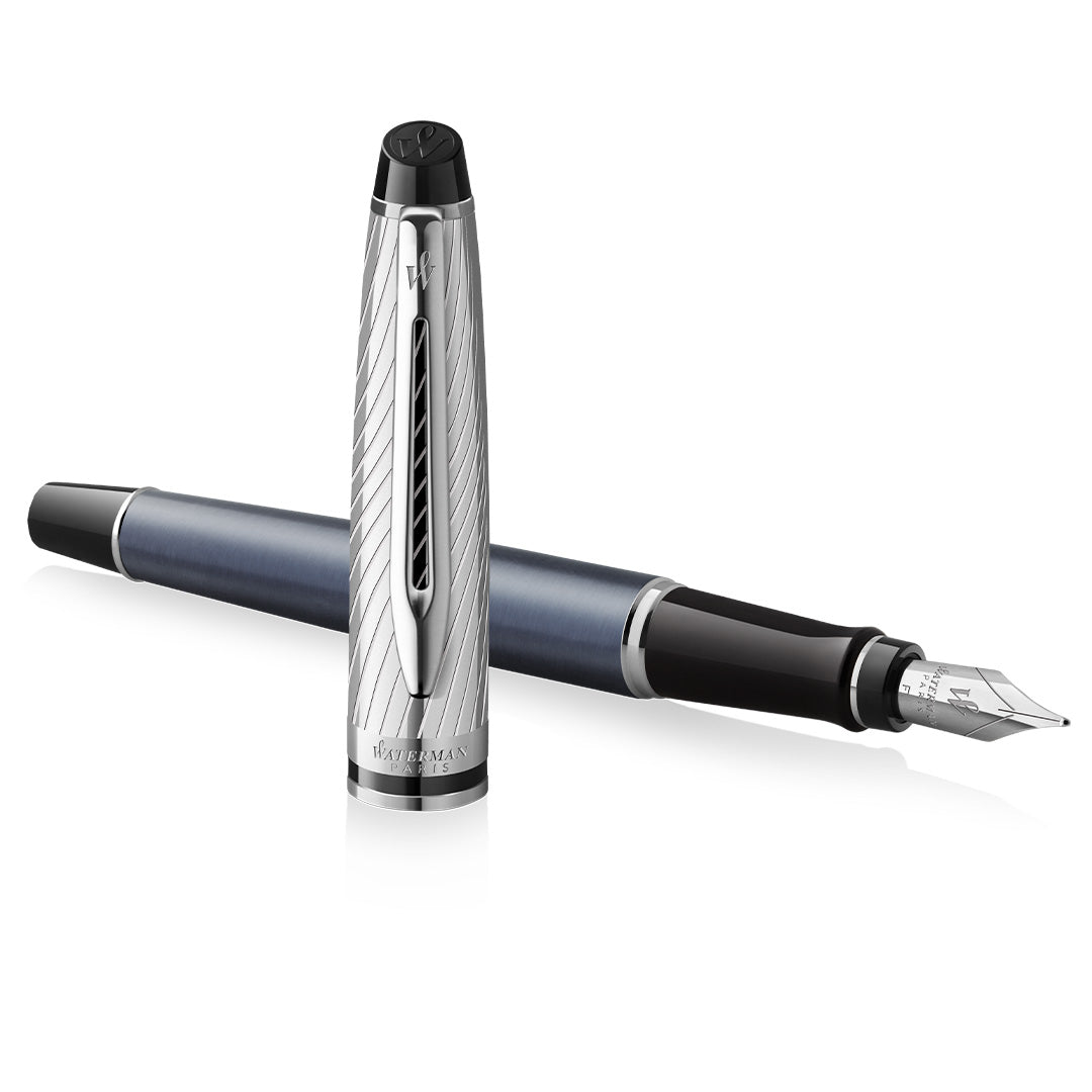 Waterman Expert Deluxe Fountain Pen Metal & Stone Grey Lacquer with Palladium Trim