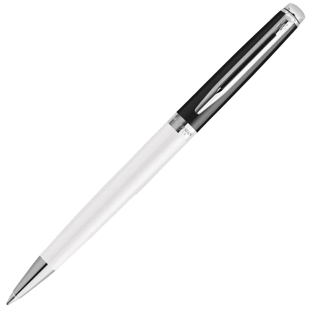 Waterman Hemisphere Ballpoint Pen Black & White with Chrome Trim