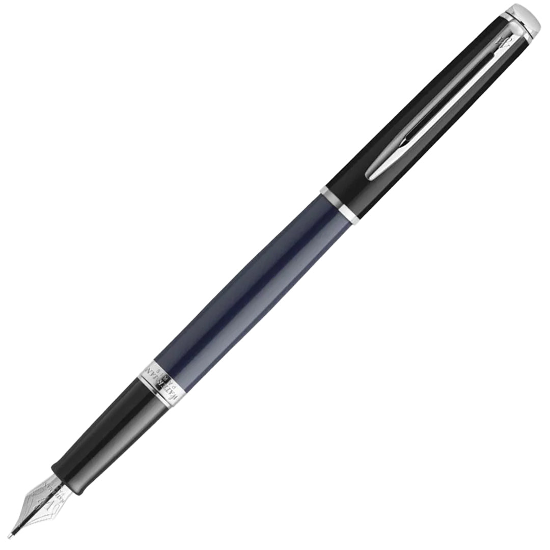 Waterman Hemisphere Fountain Pen Black & Blue with Chrome Trim