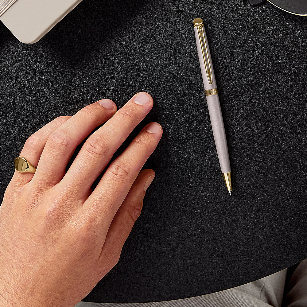 Waterman Hemisphere Ballpoint Pen Pen Stone Grey with Gold Trim