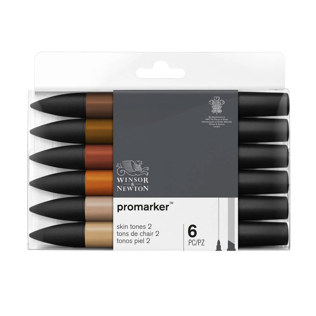 Winsor & Newton ProMarkers Set of 6 Skin Tones - Set 2