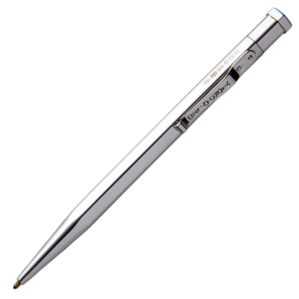 Yard O Led Diplomat Hexagonal Plain Sterling Silver Ballpoint Pen