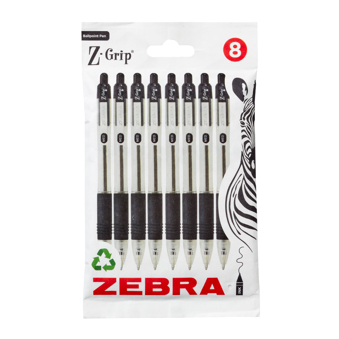 Zebra Z-Grip Ballpoint Set of 8 Medium Tip