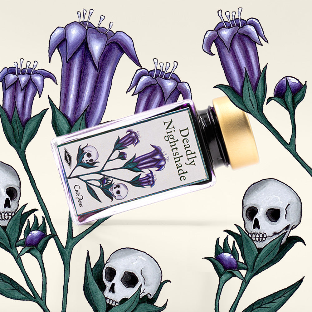 Cult Pens Exclusive Deadly Nightshade Shimmer Ink by Diamine 50ml
