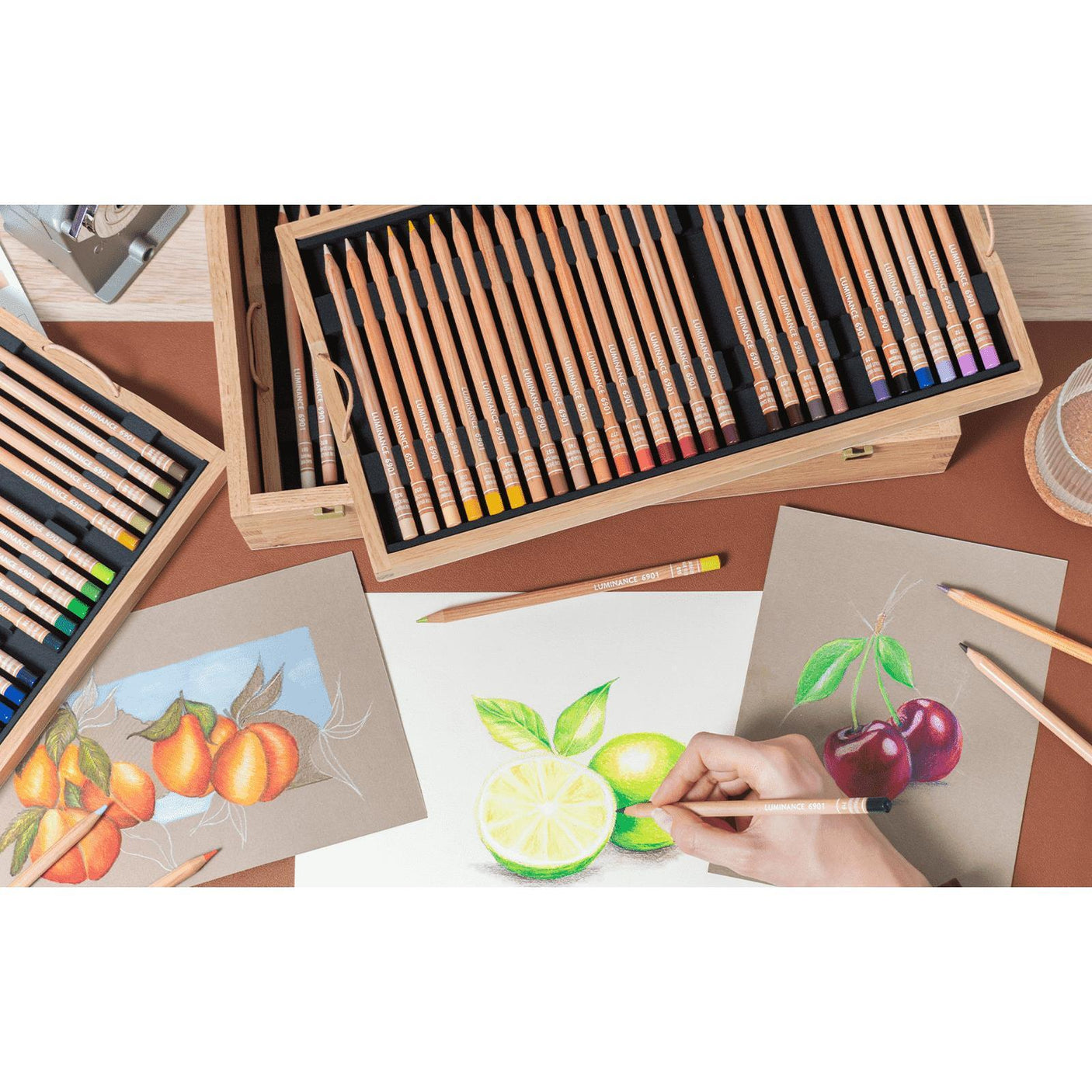 Caran d'Ache Luminance 6901 Luxury Wooden Box with 100 Pencil Set