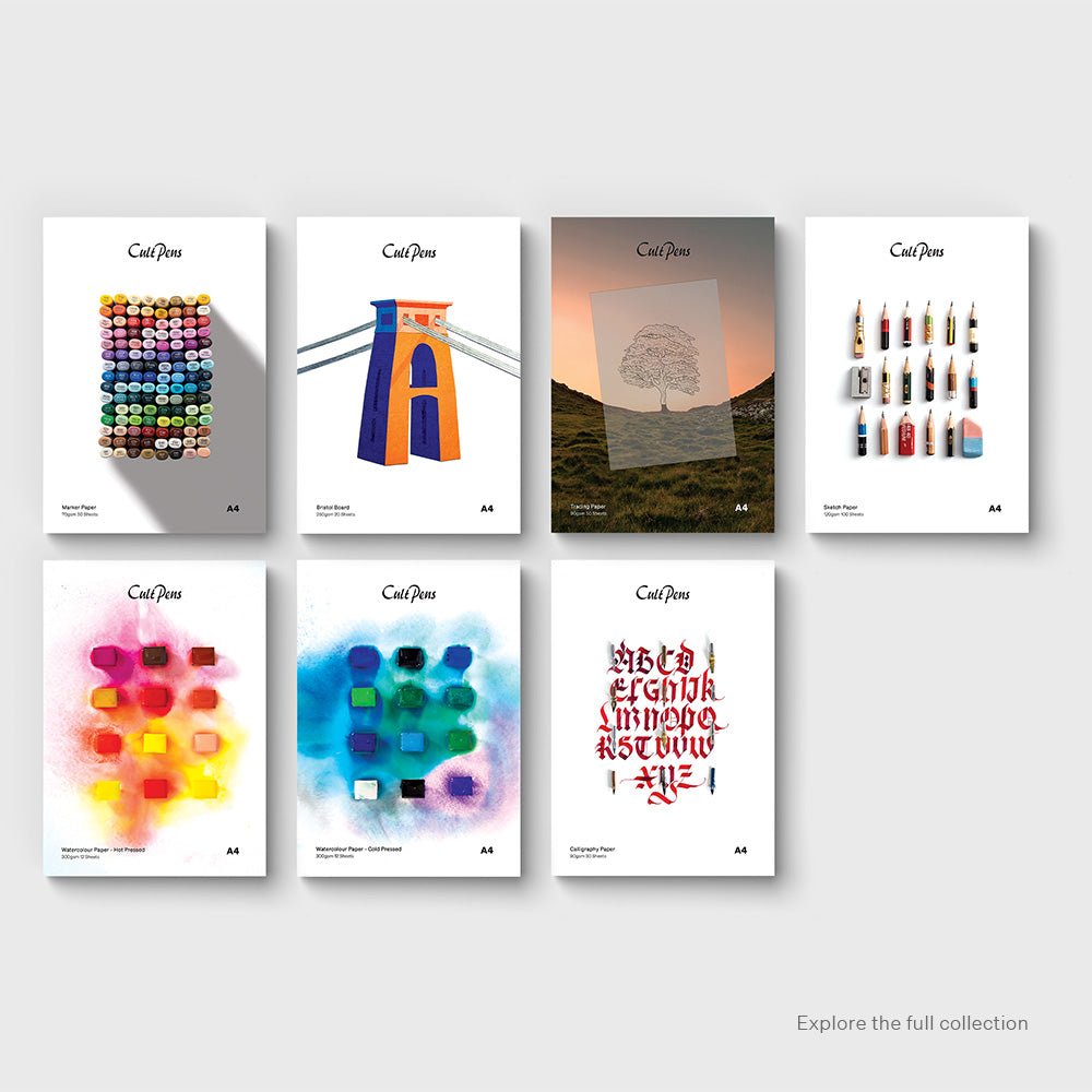 Cult Pens Hot Pressed Watercolour Pad A4 300gsm 12 Sheets