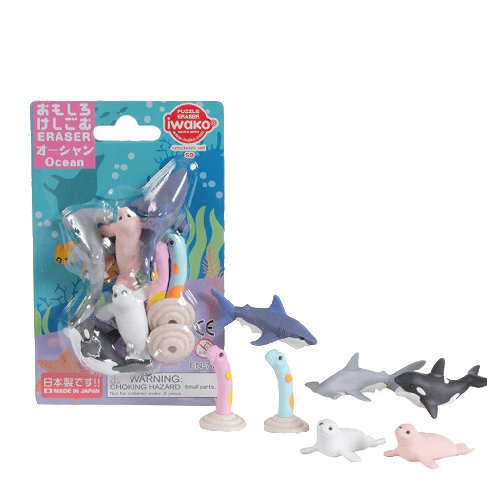 Iwako Puzzle Eraser Set Ocean