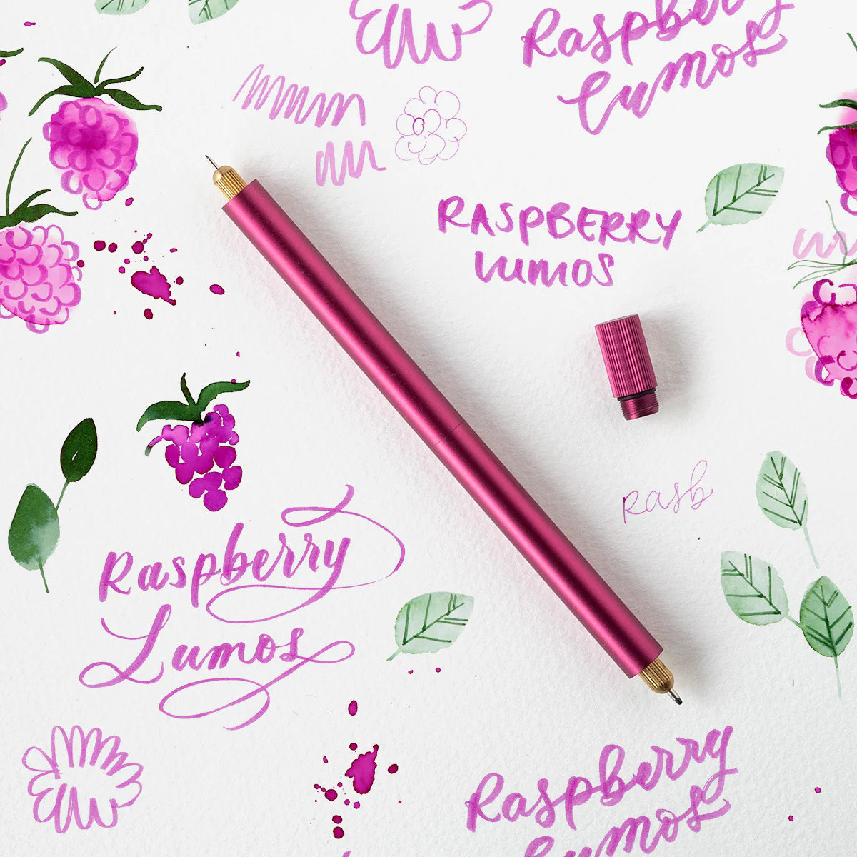 Tom's Studio Lumos Refillable Duo Tip Fineliner and Brush Pen Rose Raspberry