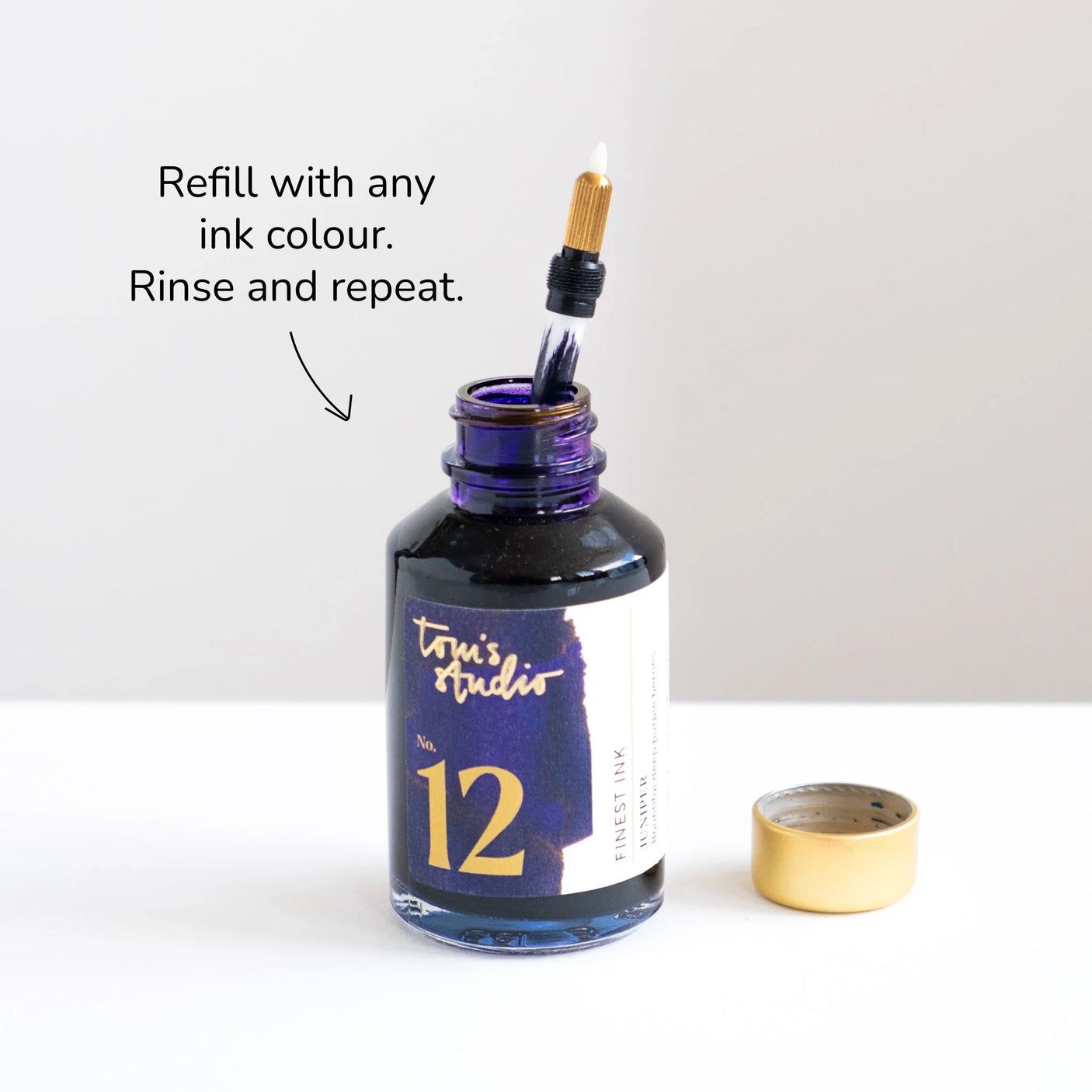 Tom's Studio Lumos Refillable Duo Tip Fineliner and Brush Pen Rose Midnight