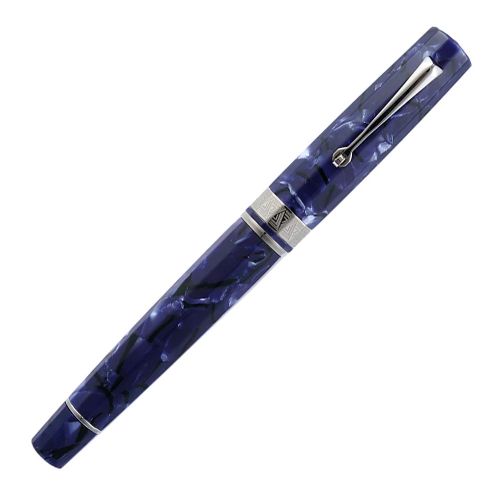 Omas Paragon Blue Royale Silver Trim Fountain Pen 14k Nib
