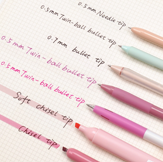 WRITECH 7 Piece Writing Set Pink and Black