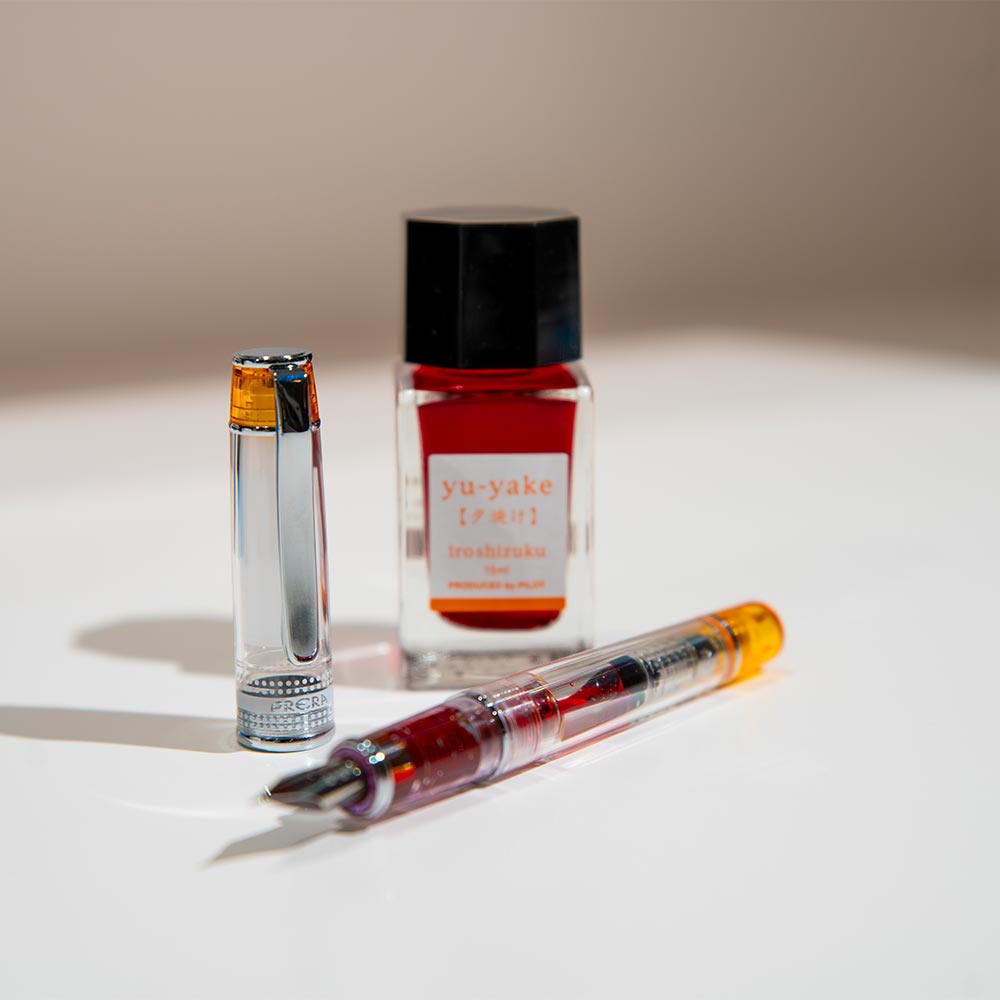 Pilot Prera Fountain Pen Transparent with Orange Trim