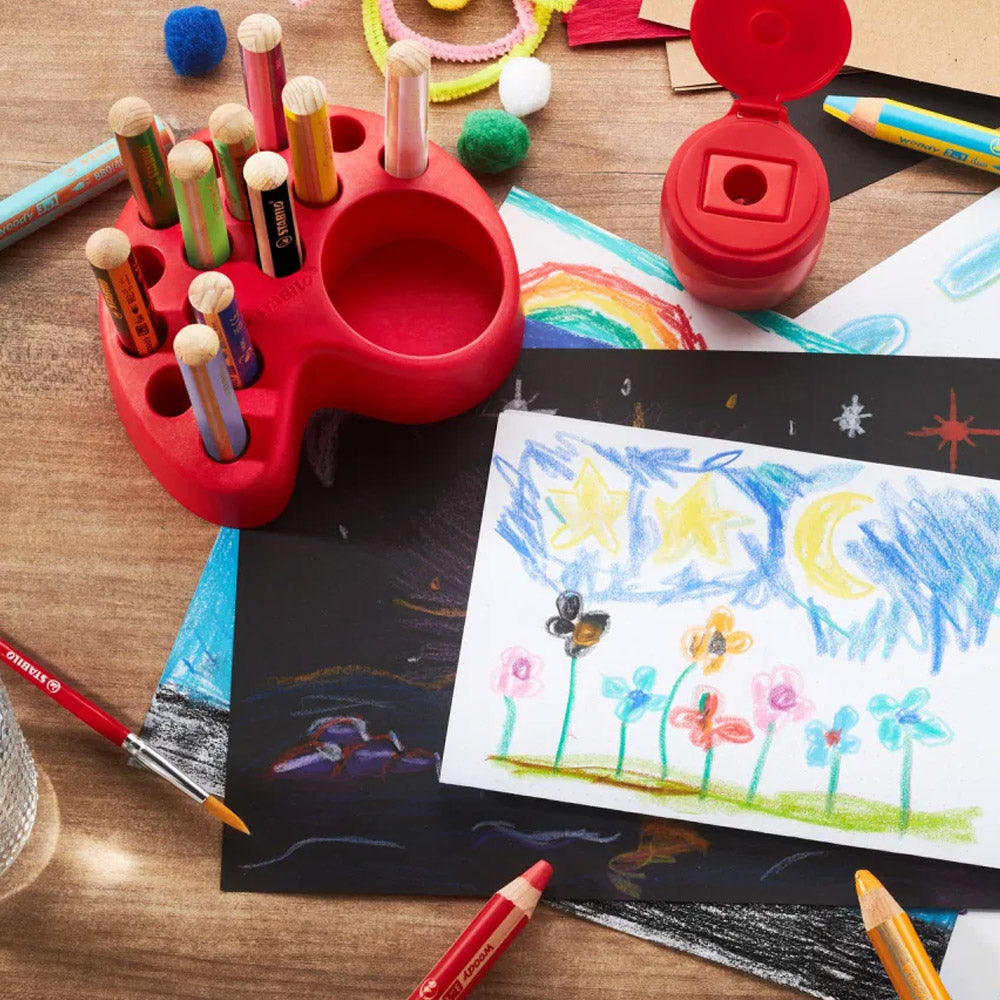 STABILO Woody 3-in-1 Multi-Talented Pencil Deskset of 15