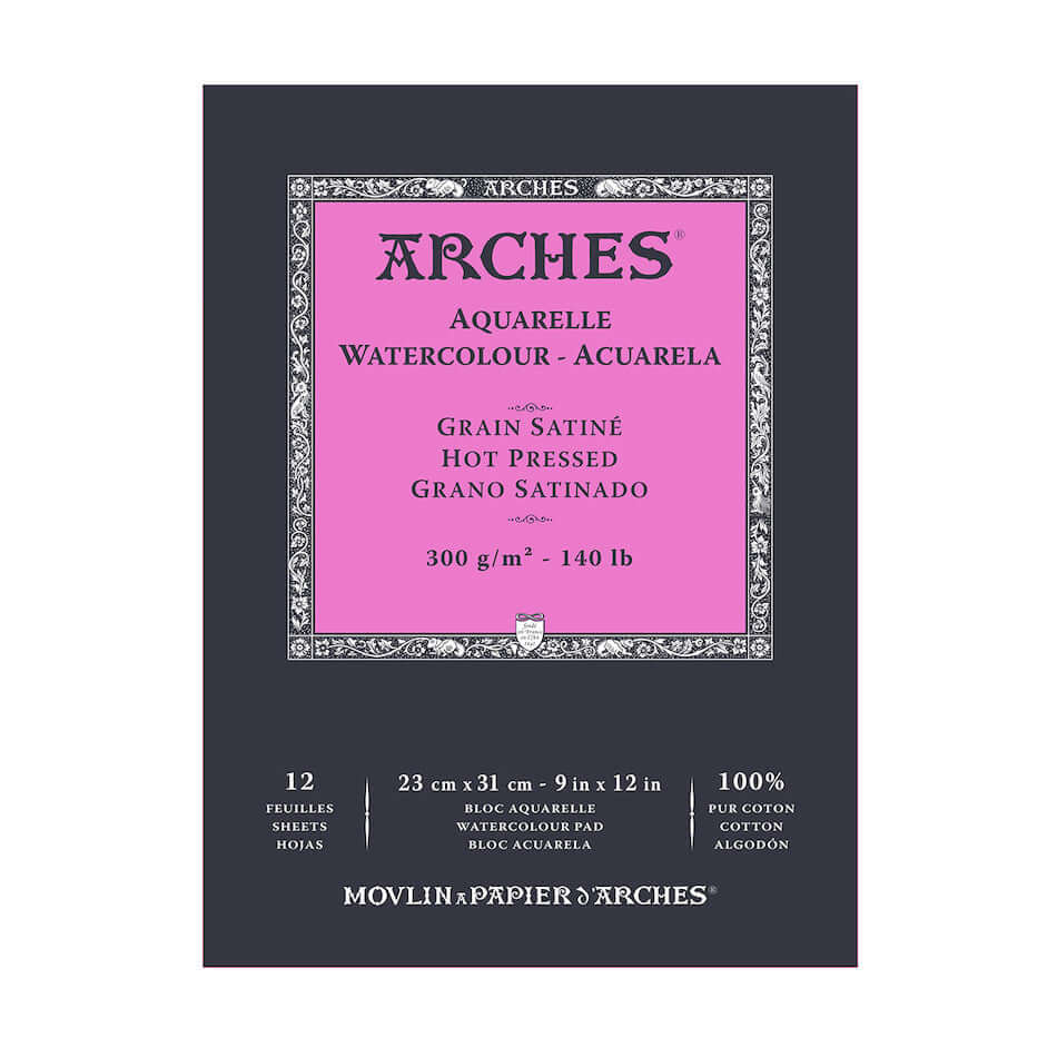 Arches Watercolour Hot Pressed Pad 23 x 31 Natural White by Arches at Cult Pens