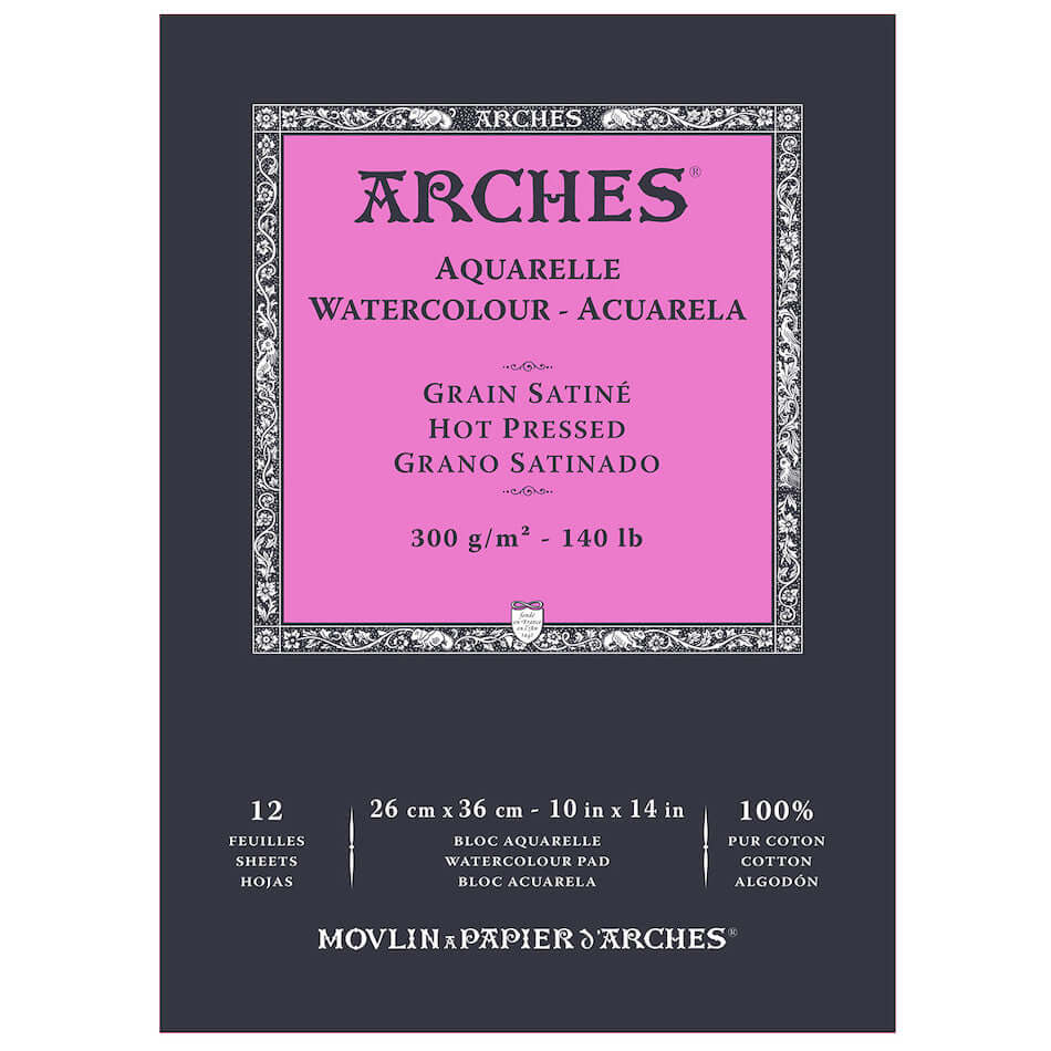 Arches Watercolour Hot Pressed Pad 26 x 36 Natural White by Arches at Cult Pens