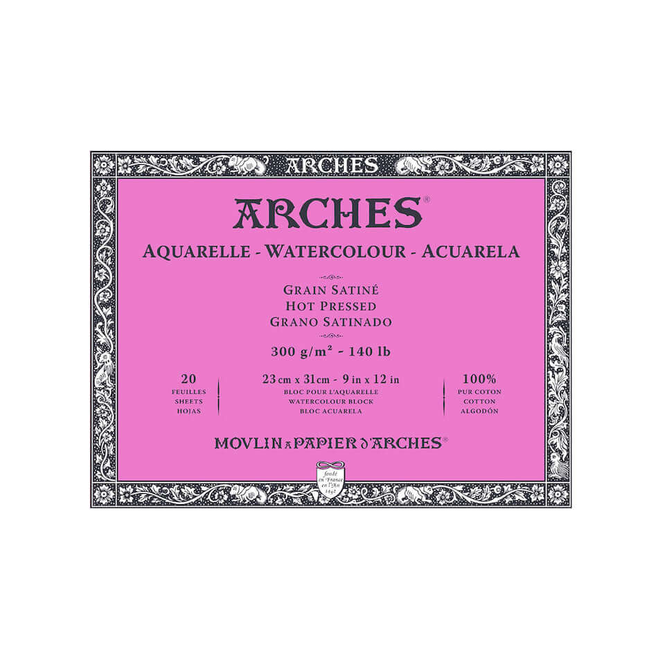 Arches Watercolour Hot Pressed Block 23 x 31 by Arches at Cult Pens