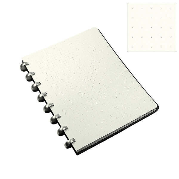 Atoma Pur Disc-Bound Refillable A5+ Notebook Black Leather by Atoma at Cult Pens