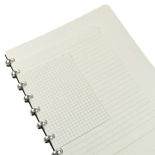 Atoma Amazing Texon Cover Disc-Bound Refillable Notebook Black A6 by Atoma at Cult Pens