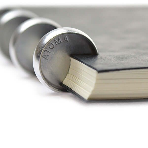 Atoma Amazing Texon Cover Disc-Bound Refillable Notebook Black A6 by Atoma at Cult Pens