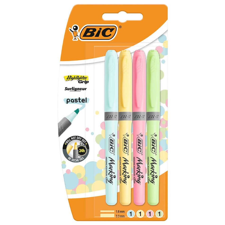 BIC Highlighter Pen Pastel Set of 4 by BIC at Cult Pens