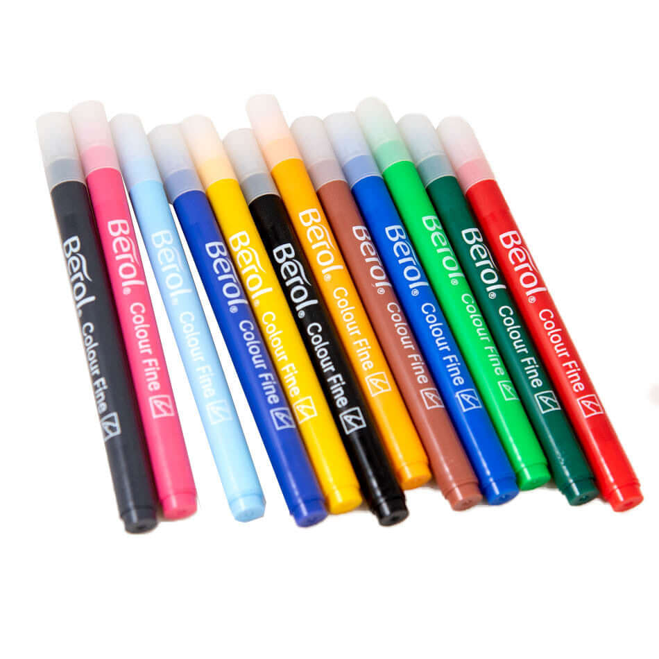 Berol Colourfine Felt Pen Set of 12 Assorted by Berol at Cult Pens