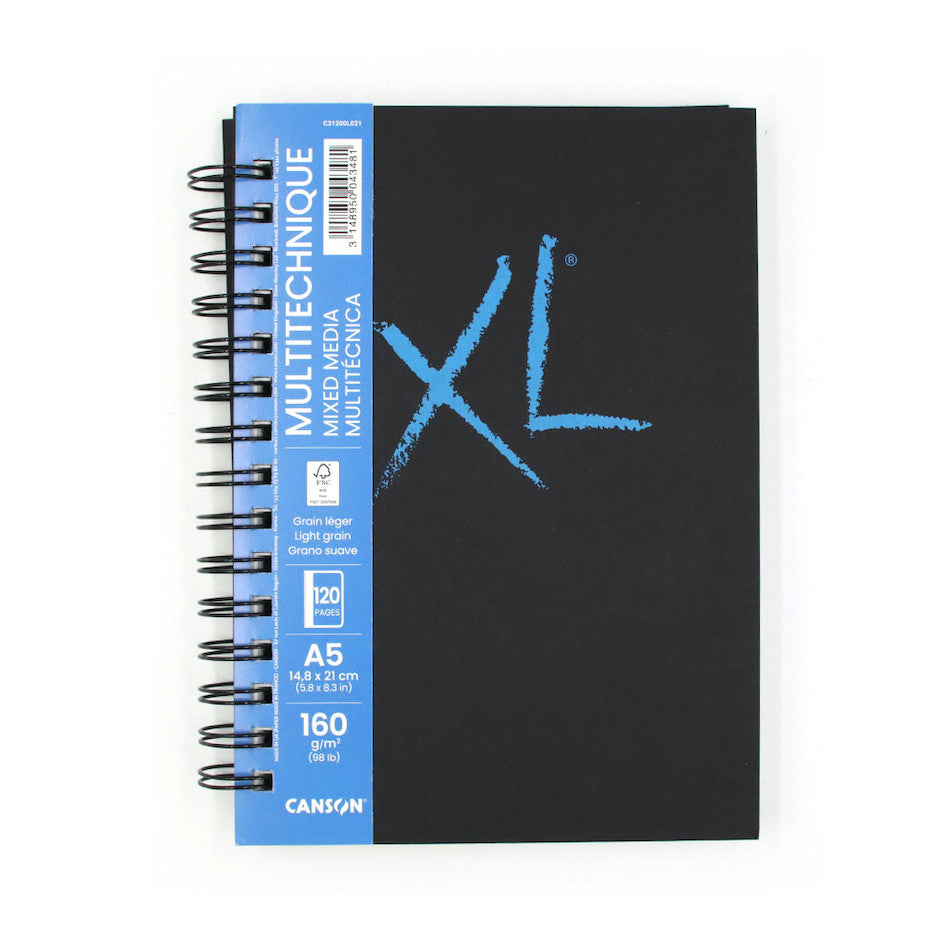 Canson XL Mixed Media Book Wirebound Portrait A5 60 Sheets by Canson at Cult Pens