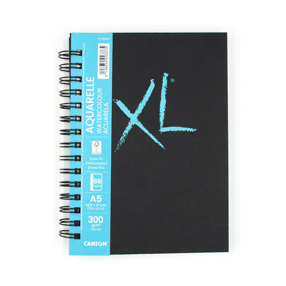 Canson XL Watercolour Cold Pressed Book Wirebound Portrait A5 34 Sheets by Canson at Cult Pens