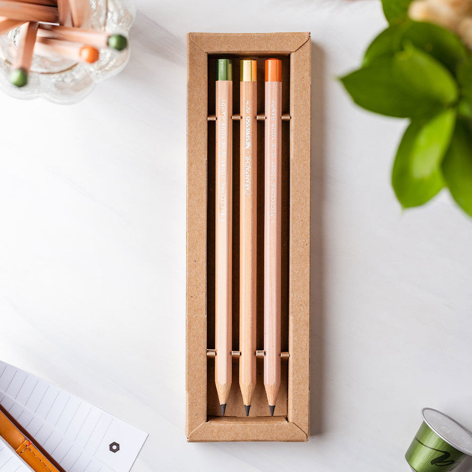Caran d'Ache Set 3 Graphite Pencils FSC Nespresso Edition 2 by Caran d'Ache at Cult Pens