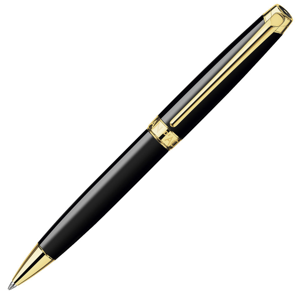 Caran d'Ache Leman Ebony Ballpoint Pen Gold Trim by Caran d'Ache at Cult Pens