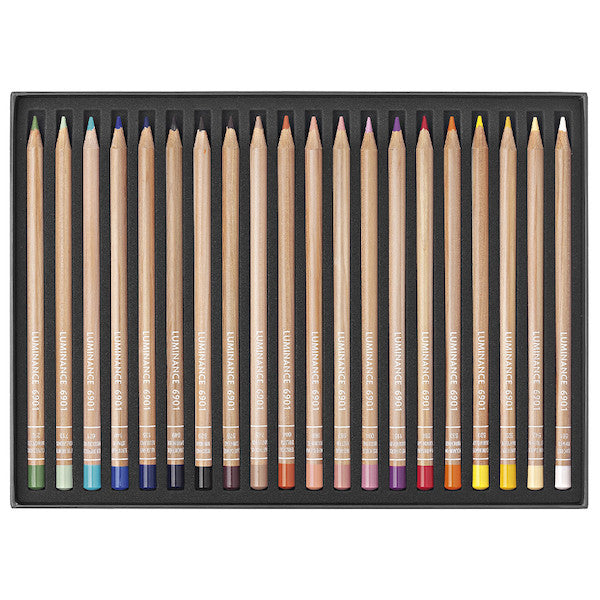 Caran d'Ache Luminance Professional Permanent Colour Pencil Box of 20 Portrait Colours + 4 additional by Caran d'Ache at Cult Pens
