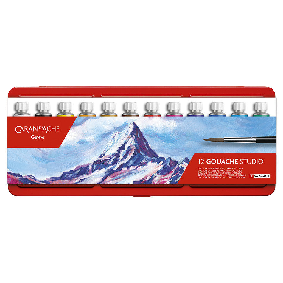 Caran d'Ache Gouache Studio Colour Tubes 10ml Set of 12 by Caran d'Ache at Cult Pens