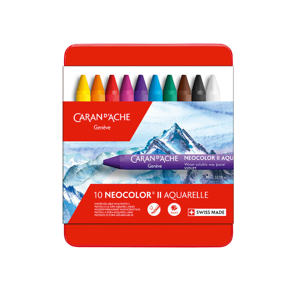 Caran d'Ache Neocolor II Water Soluble Wax Pastels Box of 10 by Caran d'Ache at Cult Pens