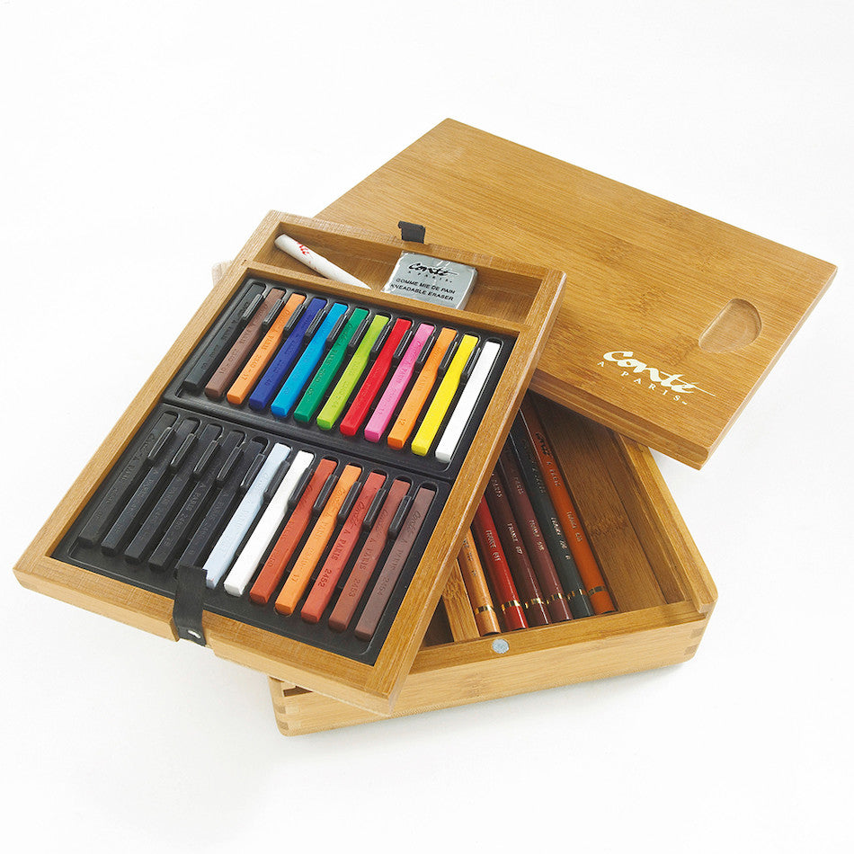 Conté à Paris Carre Bamboo Sketching Box Set by Conté à Paris at Cult Pens
