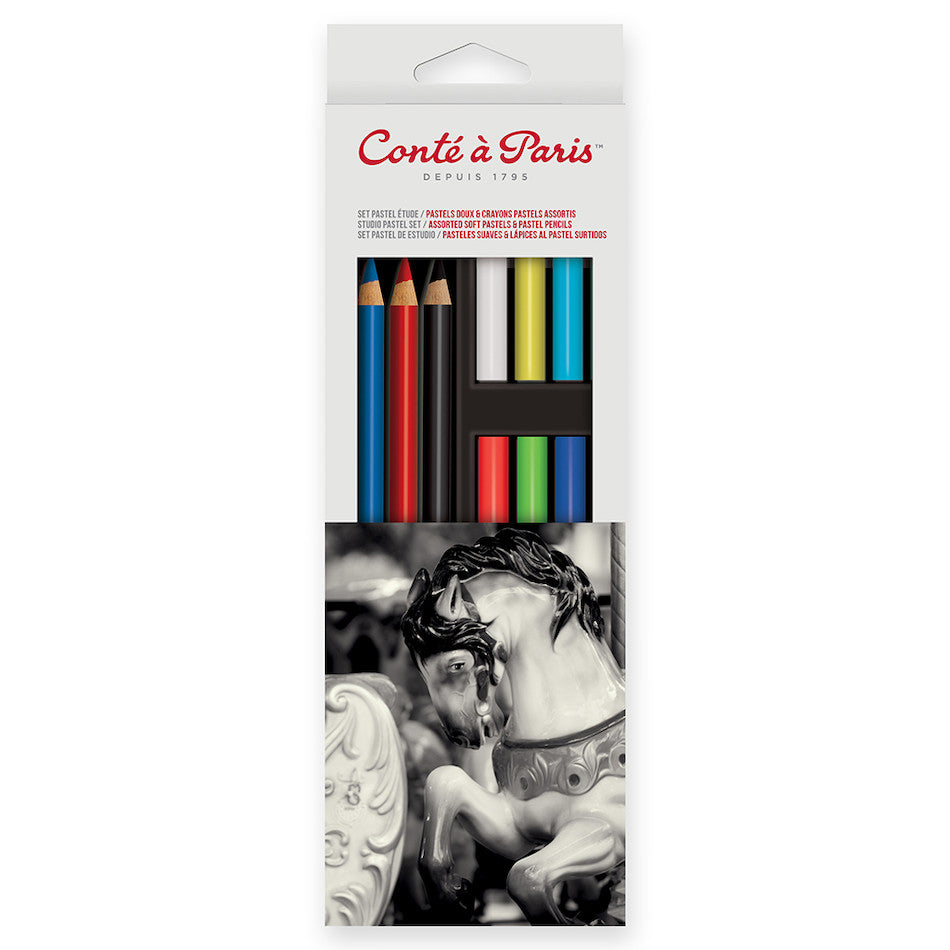 Conté à Paris Carre Colour Set of 12 Crayons and 3 Pastel Pencils by Conté à Paris at Cult Pens