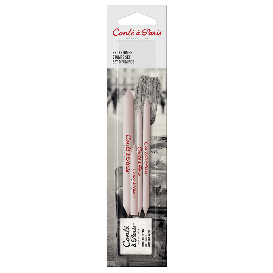 Conté à Paris Accessory Tool Set of 3 Stumps + 1 Putty Eraser by Conté à Paris at Cult Pens