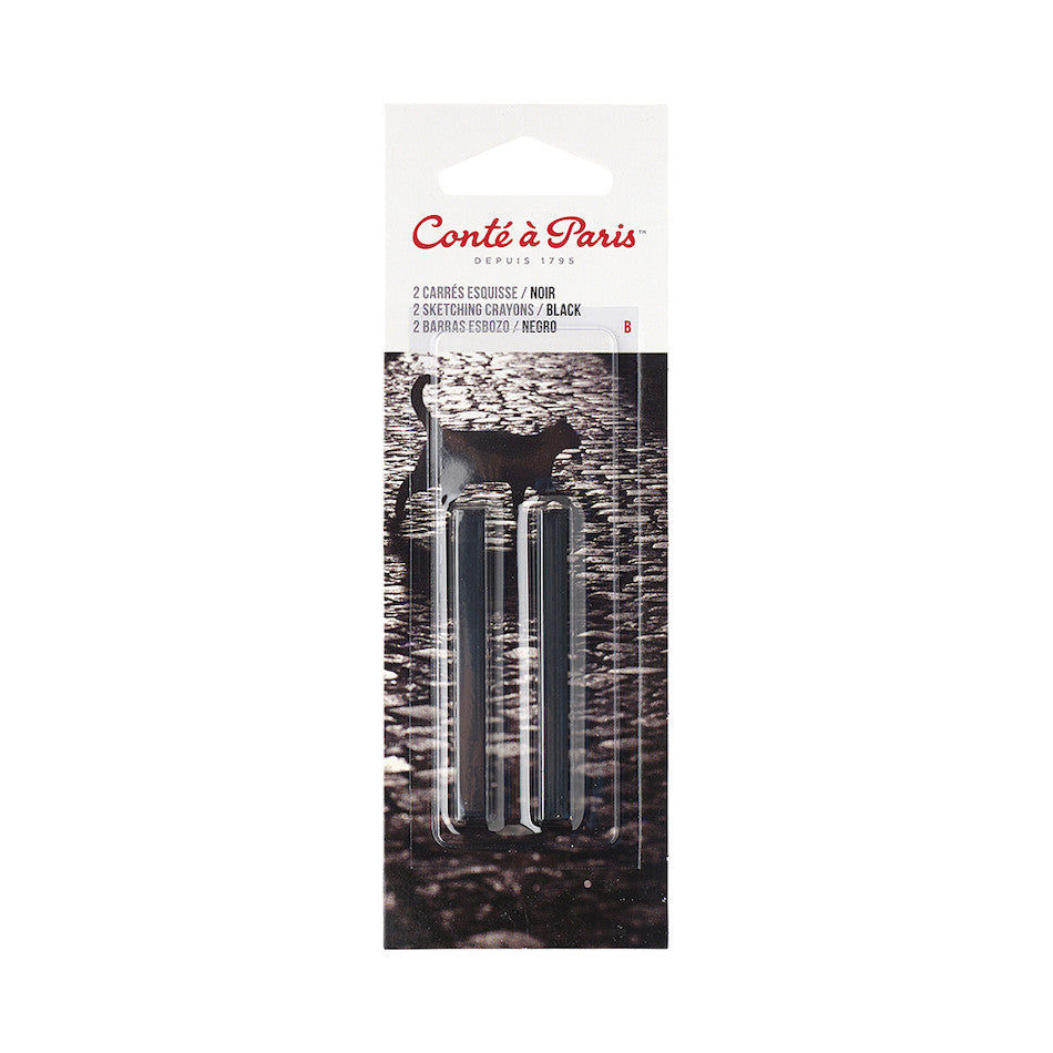 Conté à Paris Carre Sketching Crayons Set of 2 Black B by Conté à Paris at Cult Pens