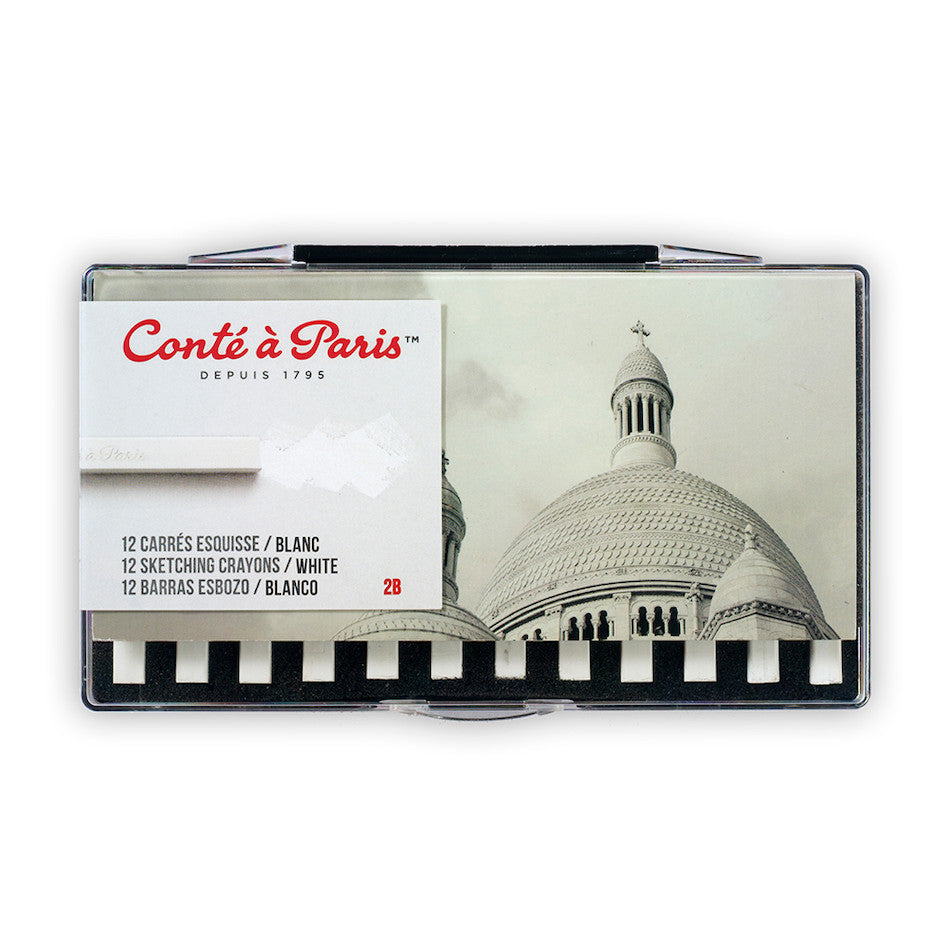 Conté à Paris Carre Sketching Crayons White 2B Set by Conté à Paris at Cult Pens