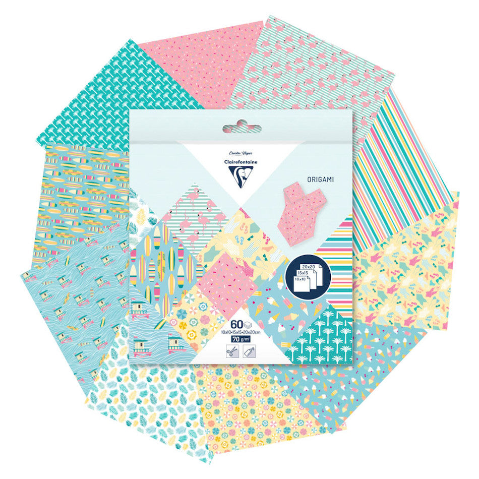 Clairefontaine Origami Set of 60 Sheets 3 Sizes by Clairefontaine at Cult Pens