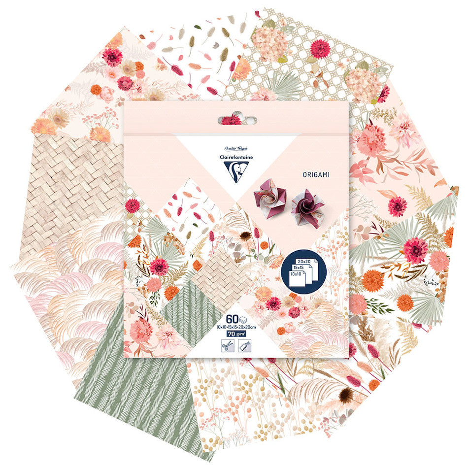 Clairefontaine Origami Set of 60 Sheets 3 Sizes by Clairefontaine at Cult Pens
