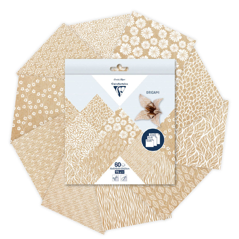 Clairefontaine Origami Set of 60 Sheets 3 Sizes by Clairefontaine at Cult Pens